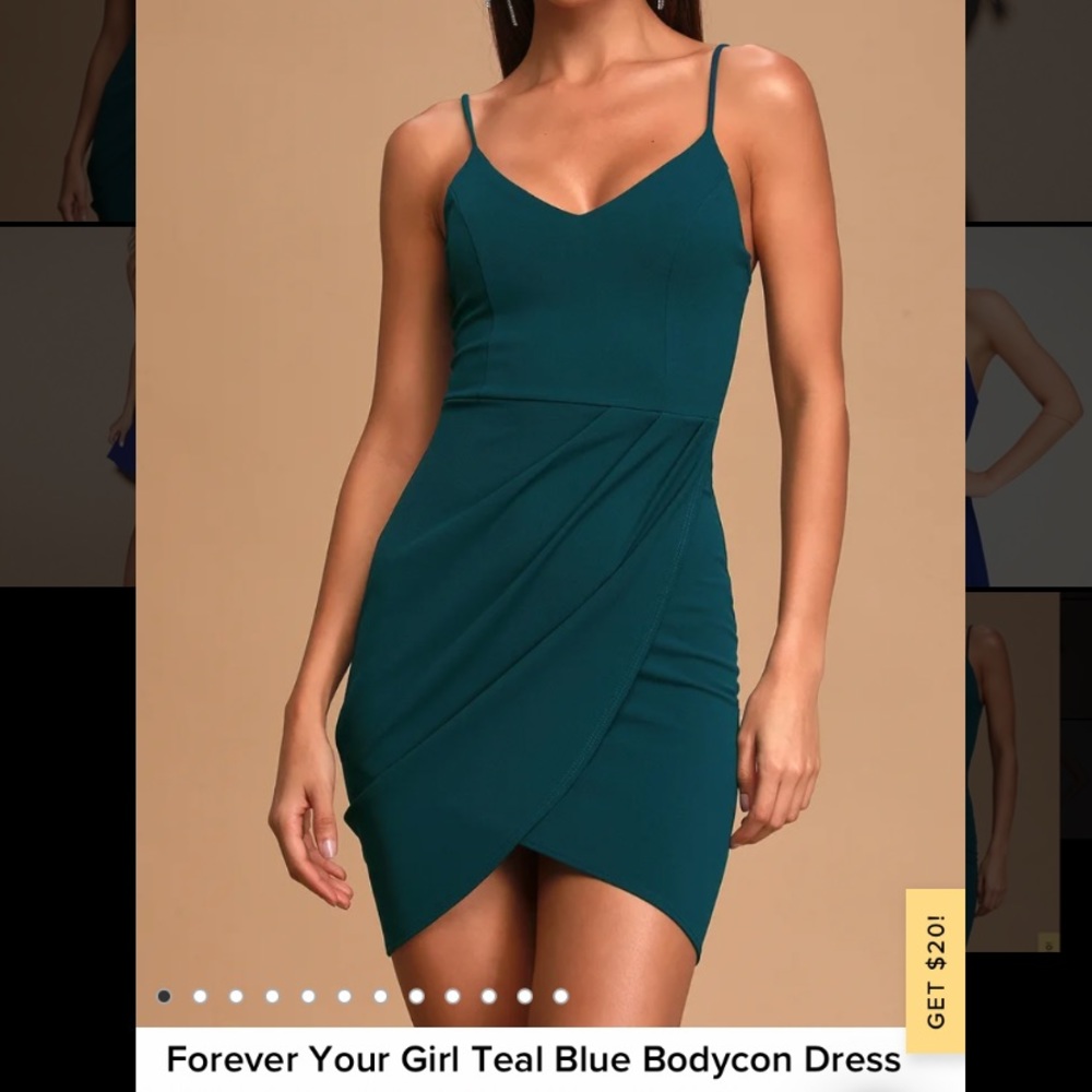 Lulu’s Medium, teal, tight, two strap, dress!
